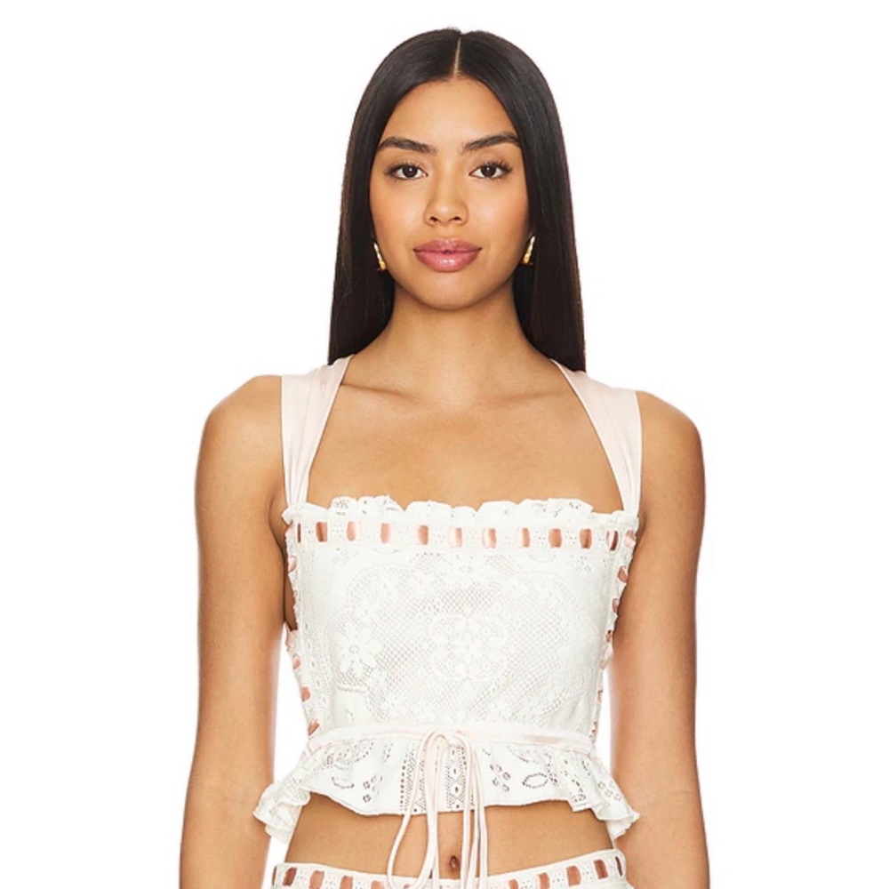 For Love And Lemons Ruffled Bustier Tank Top